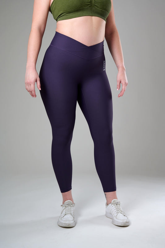 V-Shape Squad-Proof Ribbed Leggings - Paars