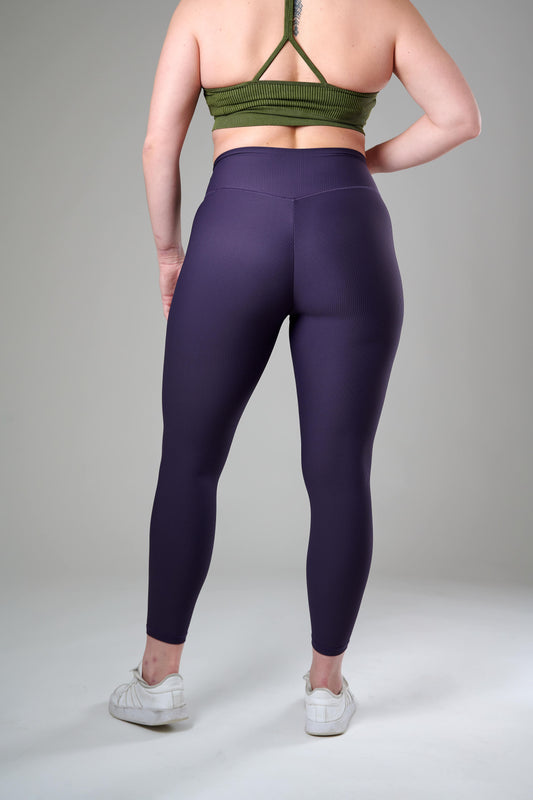 V-Shape Squad-Proof Ribbed Leggings - Paars