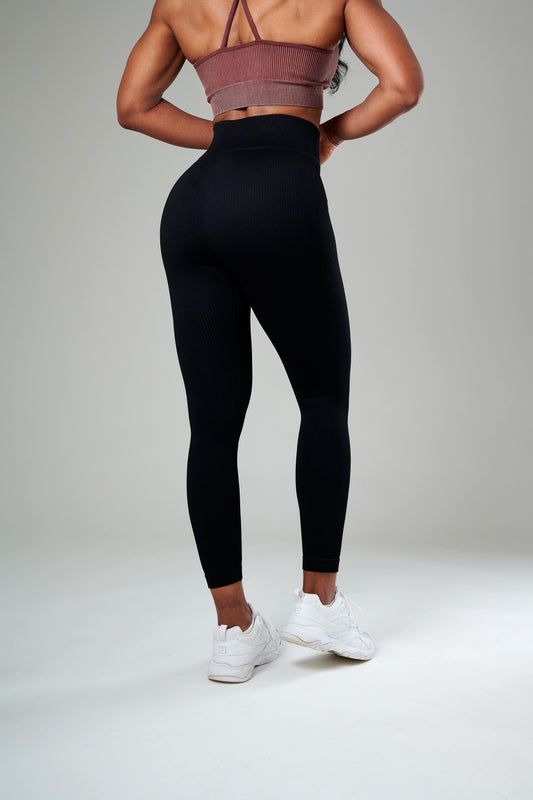 Classic Ribbed Squat Proof Legging - Zwart