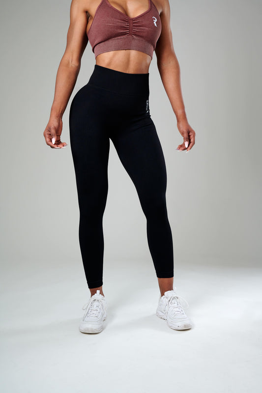 Classic Ribbed Squat Proof Legging - Zwart