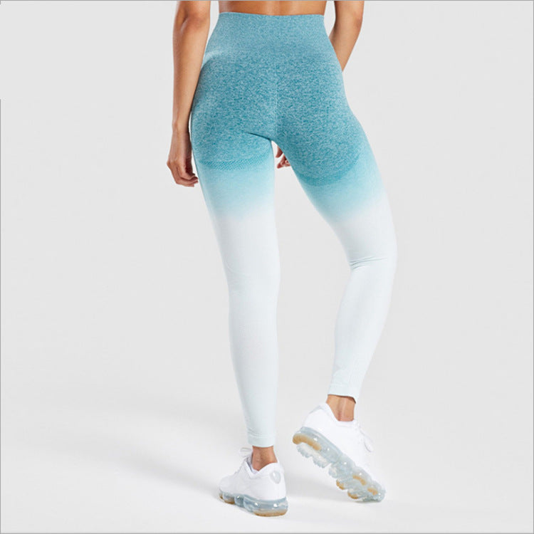 Ombre Hoge Taille Legging - Turquoise